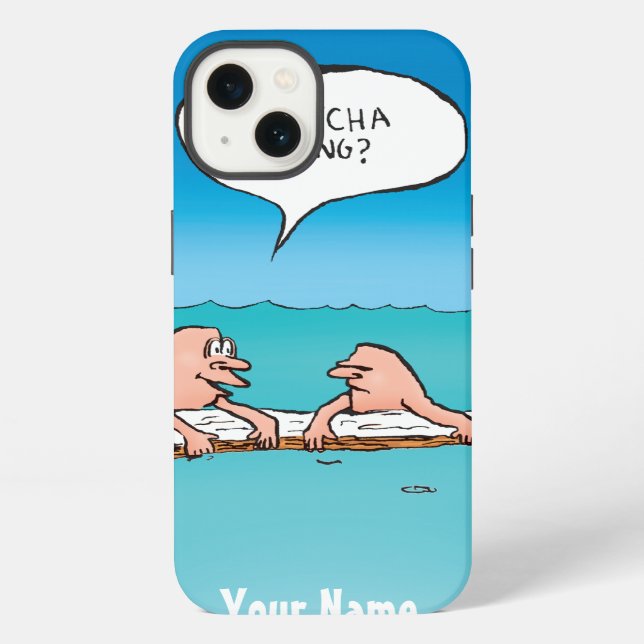 Personalised Whatcha Doing? Shipwreck Cartoon iPhone Case (Back)