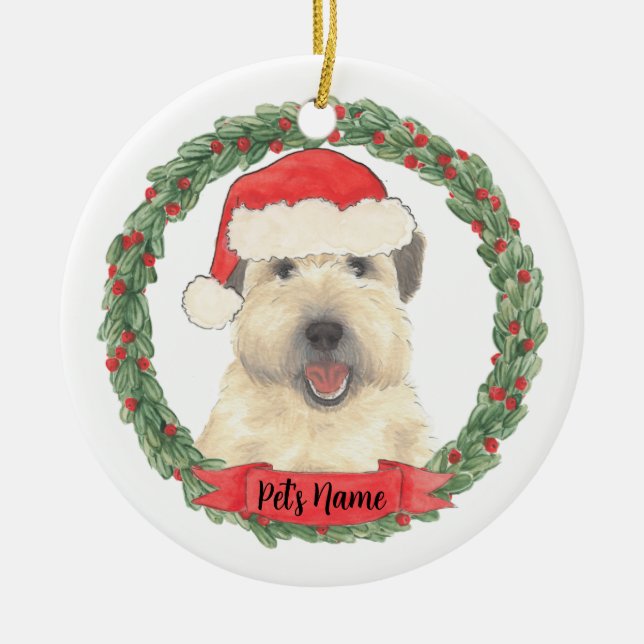 Personalised Wheaten Terrier Ceramic Ornament (Front)