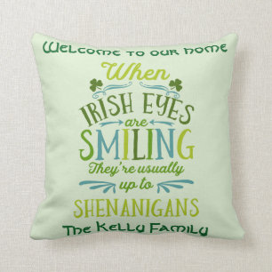 Personalised When Irish Eyes Are Smiling Cushion