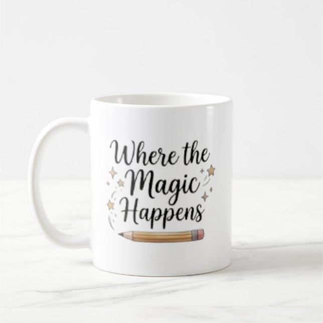 Personalised Where The Magic Happens Coffee Mug (Left)