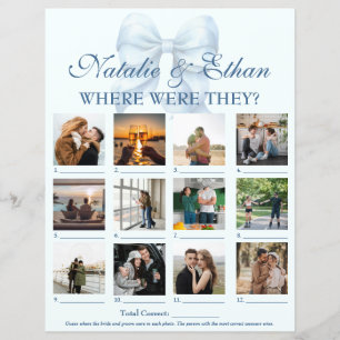 Personalised Where Were They Bridal Shower Game