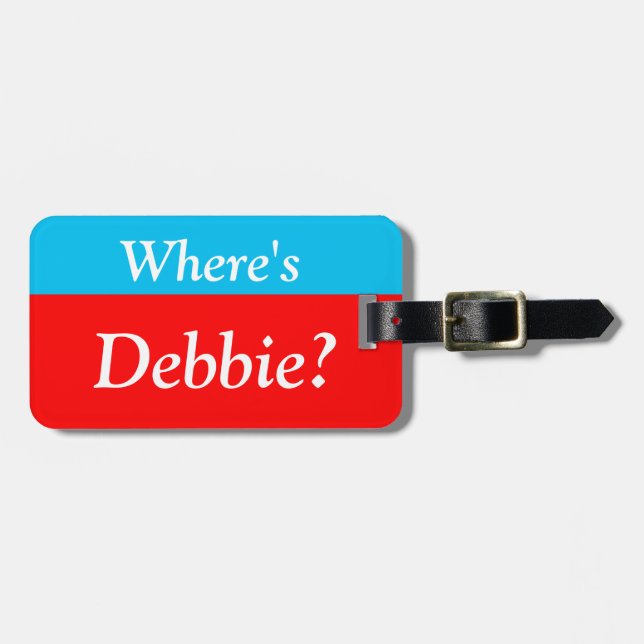 Personalised Where's (your name)? Luggage Tag (Front Horizontal)