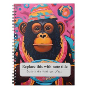 Personalised Whimsical Animals - Monkey Notebook