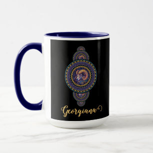Personalised Whimsical Aries Ornamental Mandala Mug