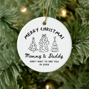 Personalised Whimsical Baby Announcement Ornament