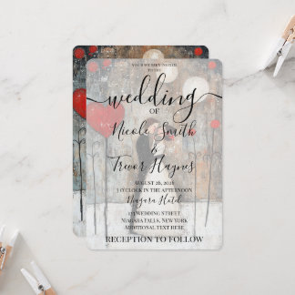 Personalised Whimsical Bride & Groom Wedding Invitation