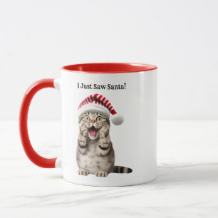 Personalised Whimsical Cat Christmas Mug