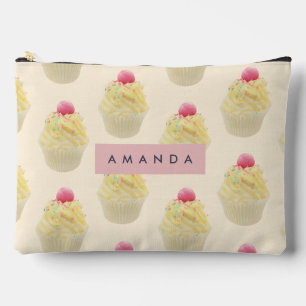 Personalised Whimsical Cupcake Pattern Accessory Pouch