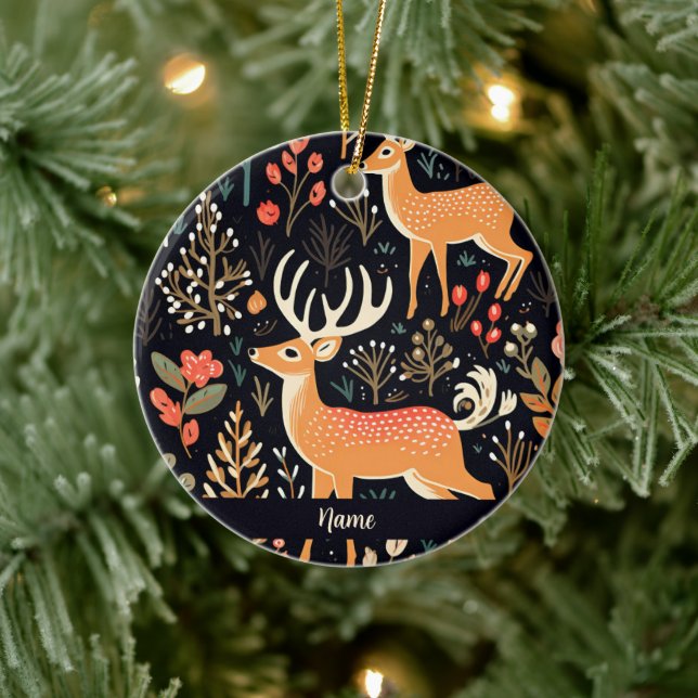 Personalised Whimsical Deer Ornament (Tree)