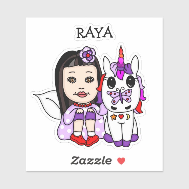 Personalised Whimsical Fairy and Unicorn    (Sheet)