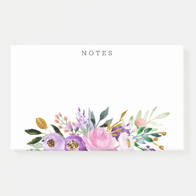 Personalised Whimsical Floral Bouquet Post-it Notes (Front)