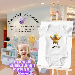 Personalised Whimsical Wonders Baby Duck Bodysuit