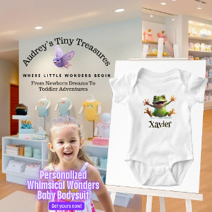 Personalised Whimsical Wonders Baby Frog Bodysuit