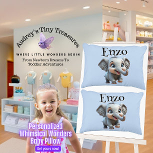 Personalised Whimsical Wonders Elephant Pillow