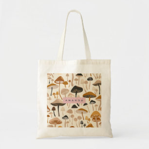 Personalised Whimsical Woodland Mushroom Tote Bag