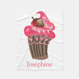 Personalised Whimsy Pink Cupcake Blanket