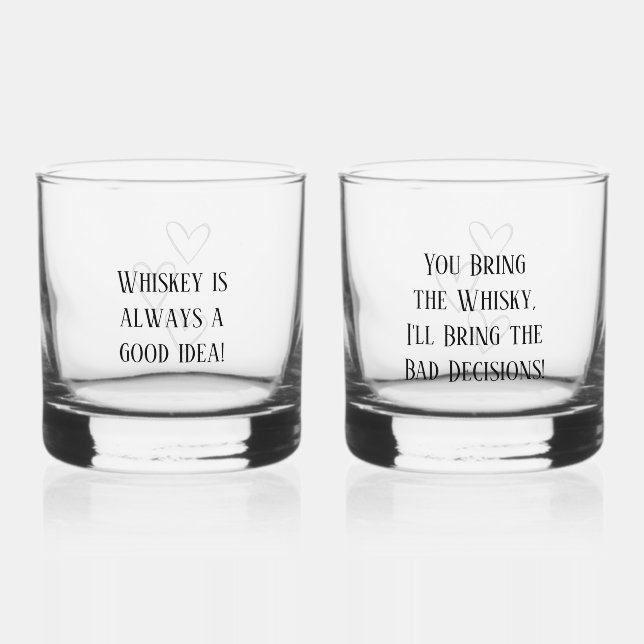 Personalised Whiskey Drinkware Set - Custom Text Whiskey Glass (Front)