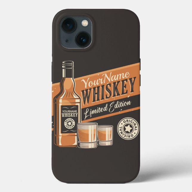 Personalised Whiskey Liquor Bottle Western Bar Case-Mate iPhone Case (Back)