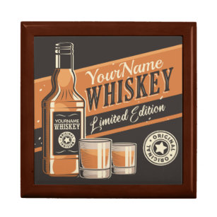 Personalised Whiskey Liquor Bottle Western Bar  Gift Box