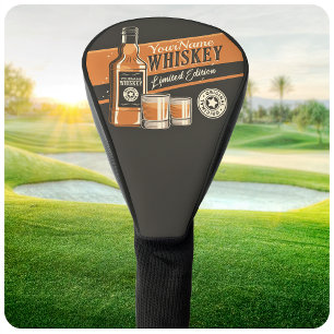 Personalised Whiskey Liquor Bottle Western Bar Golf Head Cover