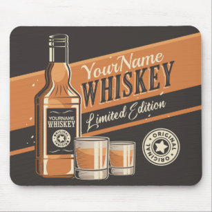 Personalised Whiskey Liquor Bottle Western Bar  Mouse Pad