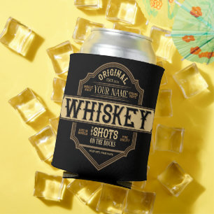 Personalised Whiskey on the Rocks Liquor Label Bar Can Cooler