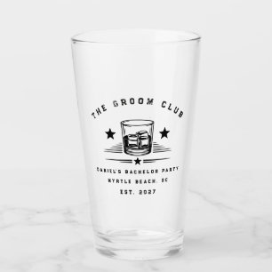 Personalised Whiskey Themed Weekend Bachelor Party Glass