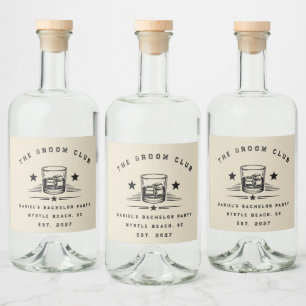 Personalised Whiskey Themed Weekend Bachelor Party Liquor Bottle Label