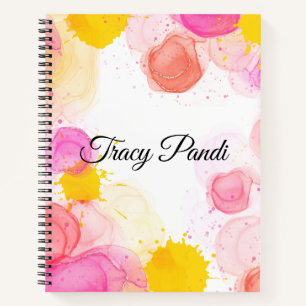 personalised Whispers of Pink and yellow Notebook