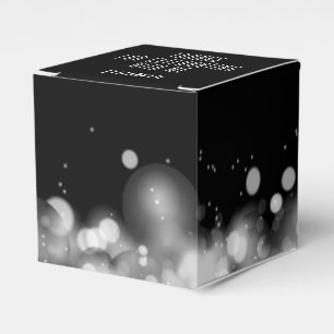 Personalised White and Black Bokeh Favour Box