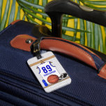Personalised White and Blue Basketball Jersey Luggage Tag<br><div class="desc">If you require this design in a different colour combination for your basketball team colours, please contact us via our GiftsBonanza store prior to purchase and we will be happy to assist with your custom request. Other team colours available in store. Customisable white and blue basketball jersey hanging in a...</div>