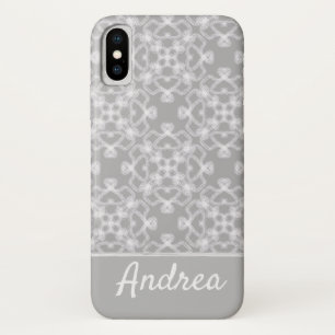 Personalised white and grey pattern iPhone x case