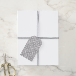 Personalised white and grey pattern gift tags