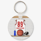 Personalised White and Red Basketball Jersey