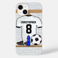 Personalised White Black Football Soccer Jersey