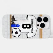 Personalised White Black Football Soccer Jersey Case-Mate iPhone Case (Back (Horizontal))