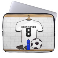 Personalised White Black Football Soccer Jersey
