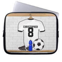 Personalised White Black Football Soccer Jersey