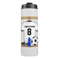 Personalised White Black Football Soccer Jersey