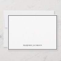 Personalised White & Black Note Card
