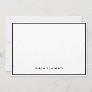 Personalised White & Black Note Card