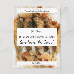 Personalised White Black Script Recipe Exchange Postcard