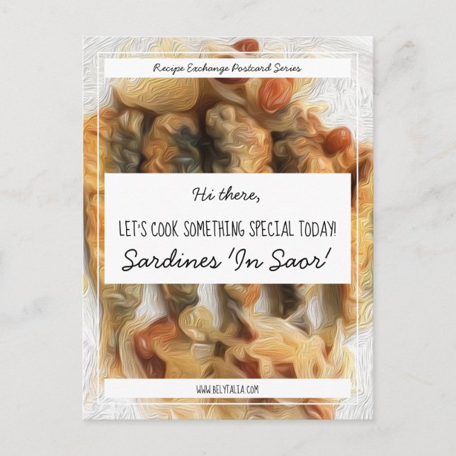 Personalised White Black Script Recipe Exchange Postcard (Front)