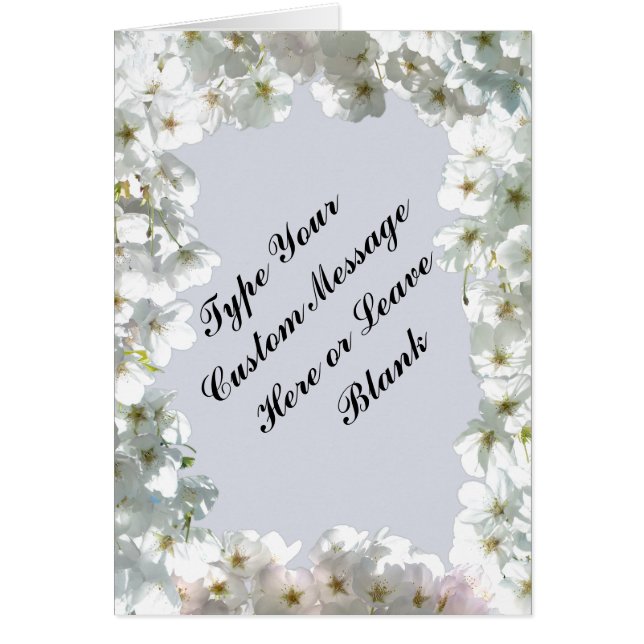 Personalised White Blossom Card Pink Flowers Card (Front)