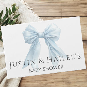 Personalised White Bow Girl Coquette Baby Shower Guest Book