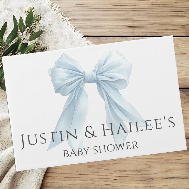 Personalised White Bow Girl Coquette Baby Shower Guest Book (Creator Uploaded)