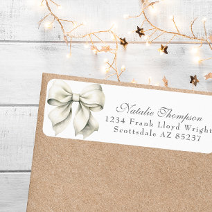 Personalised White Bow Return Mailing Address Label