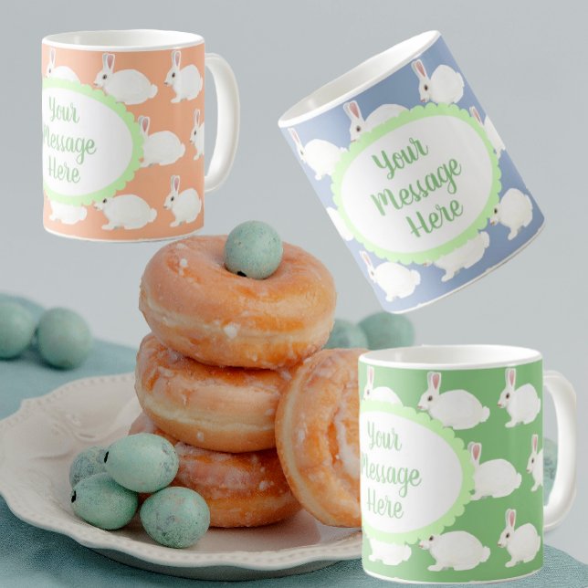 Personalised White Bunny Latte Mug (Creator Uploaded)