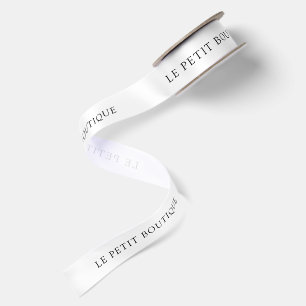 Personalised White Business Name Satin Ribbon