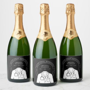 Personalised White Coat Ceremony Cooler Sparkling Wine Label